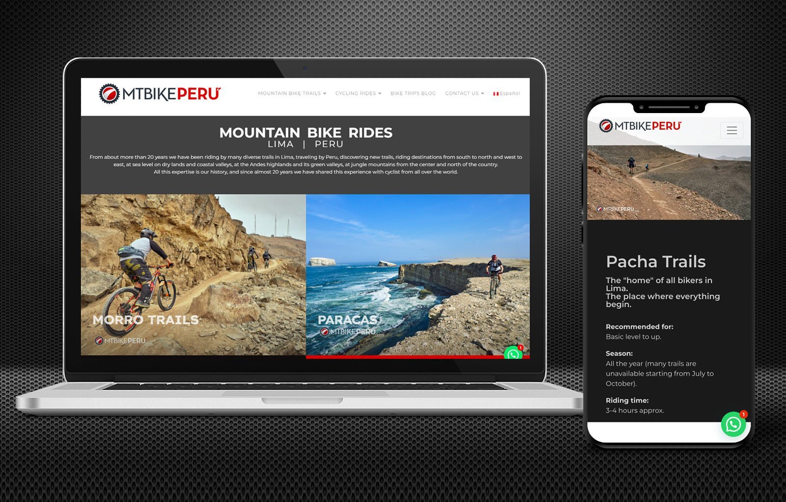 Web de rutas de ciclismo Mountain Bike Peru