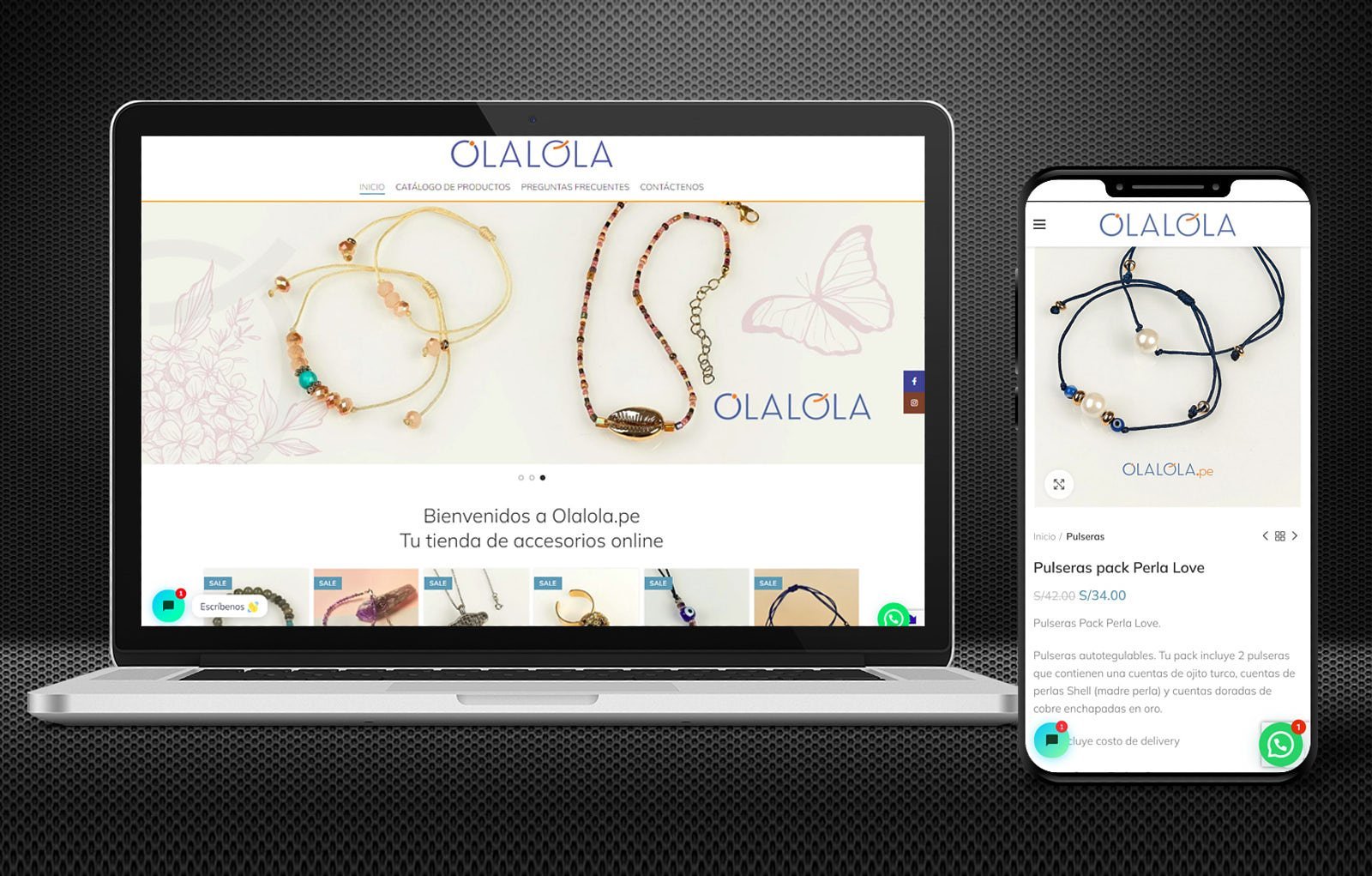 web e-commerce de joyas Olalola